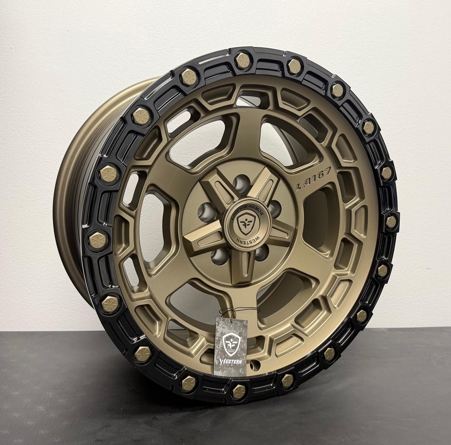 Western Wheels FR3 Carbon Armor Flow Form Grip On 17x9 -12 Bronze 5x127 Jeep JK/JL & Gladiator