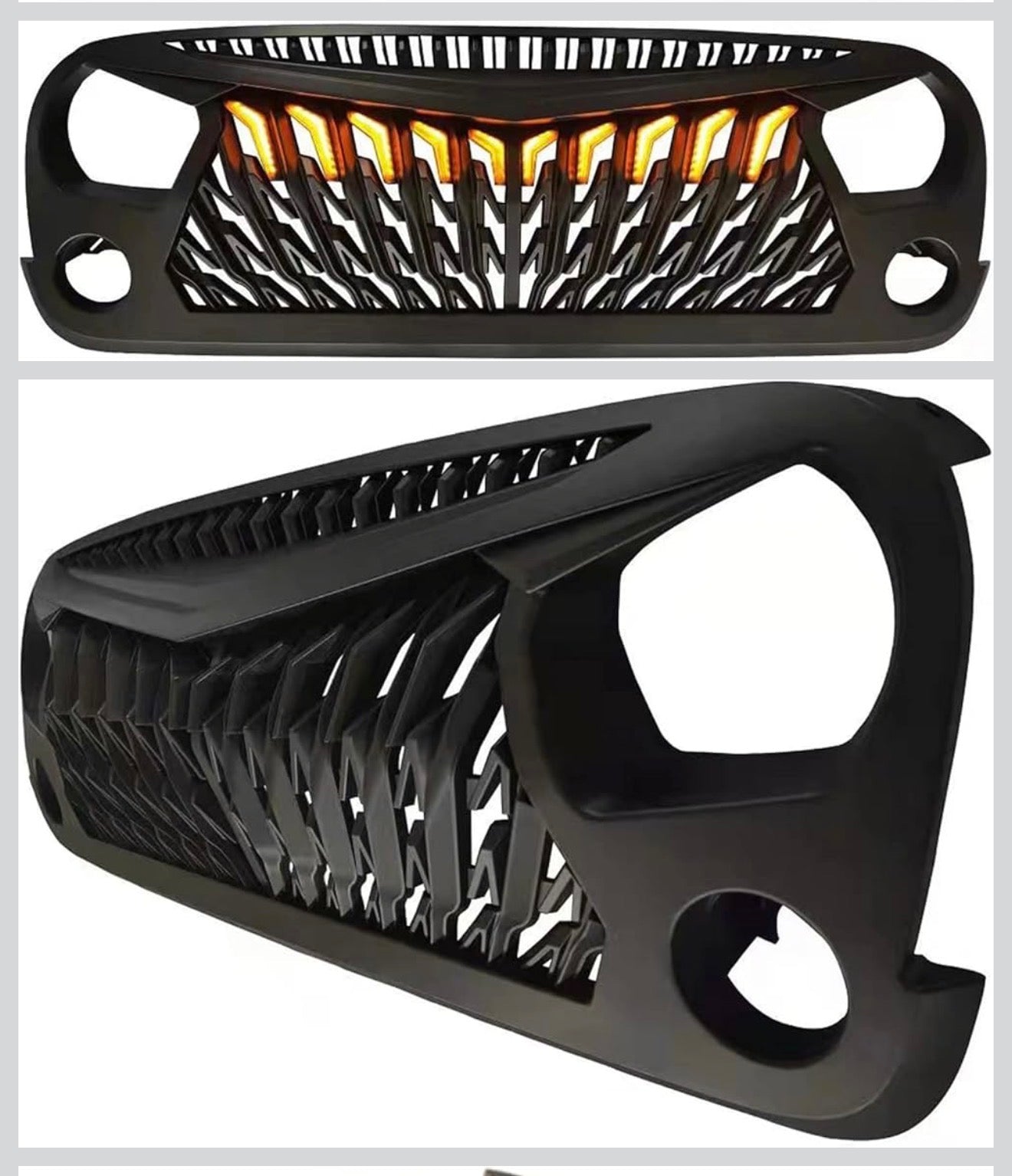 Jeep JK 2007-2018 Parrilla ABS Plastic Con Led DRL