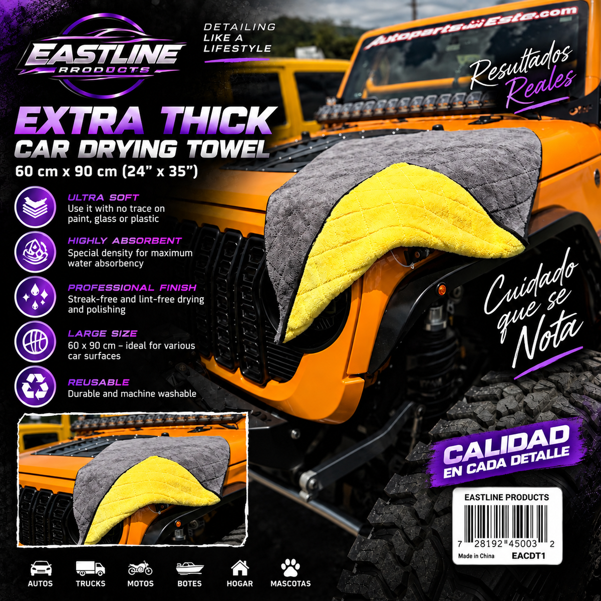 Eastline Auto Care Toalla de Secado Extra Grande 24”x35”