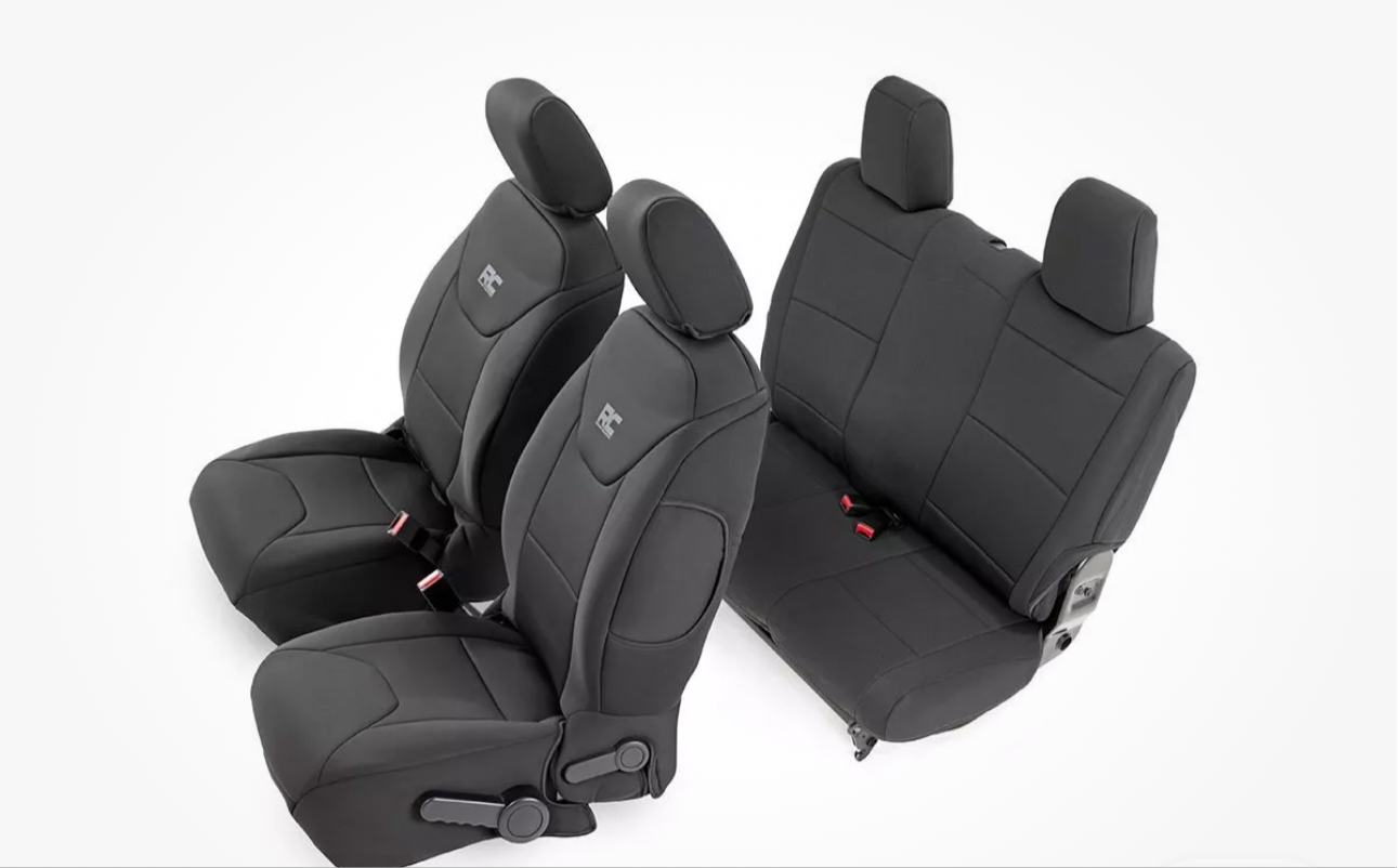 Rough Country Neoprene Covers de Asientos Jeep JK 2 Puertas 2013-2018 Wrangler 91007