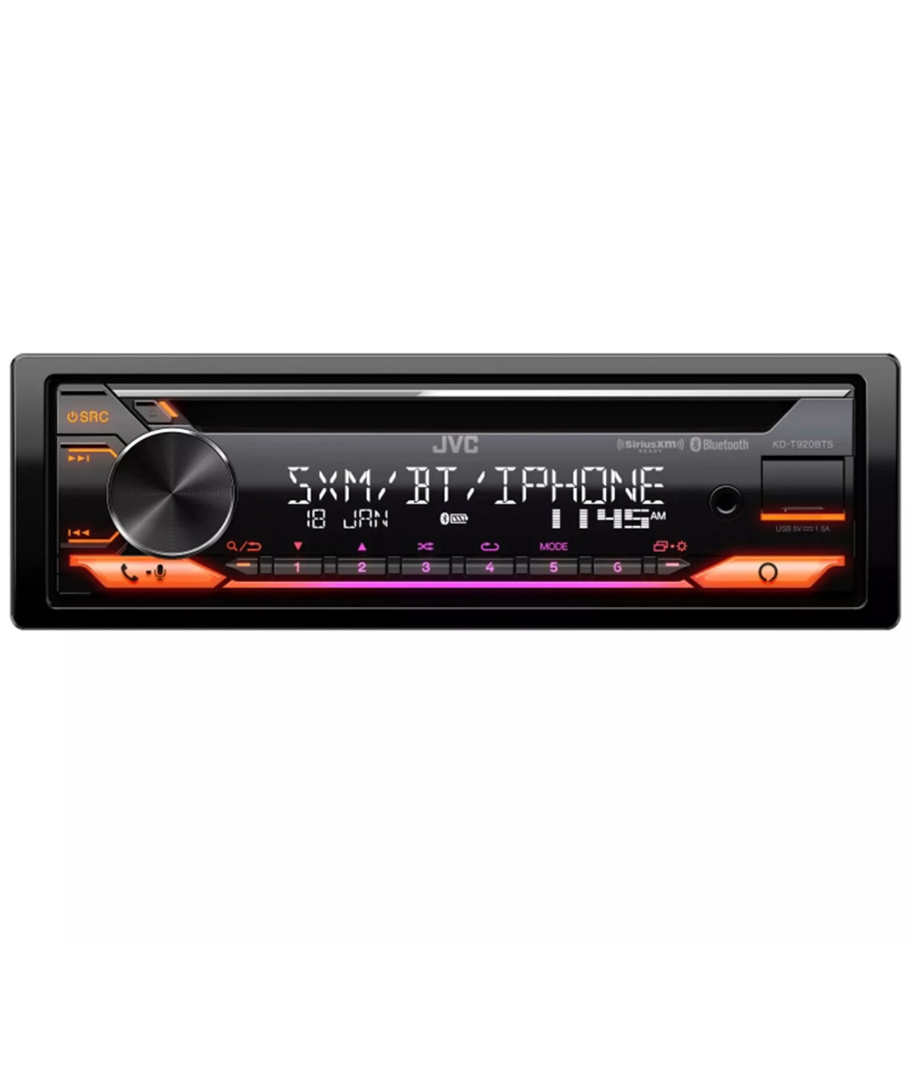 JVC KD-T920BTS Single DIN AM/FM Radio USB AUX Bluetooth CD