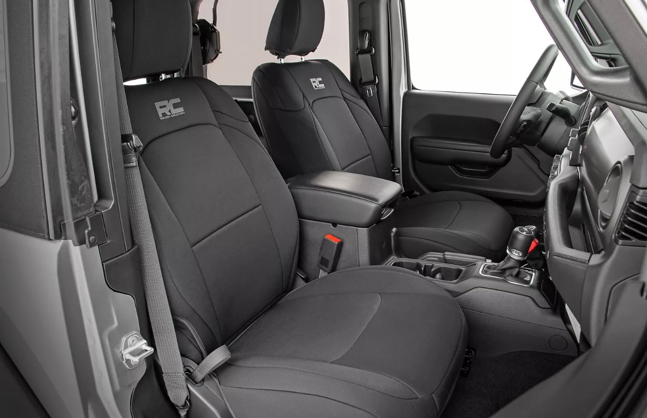Rough Country Neoprene Covers de Asientos Jeep JK 2 Puertas 2013-2018 Wrangler 91007