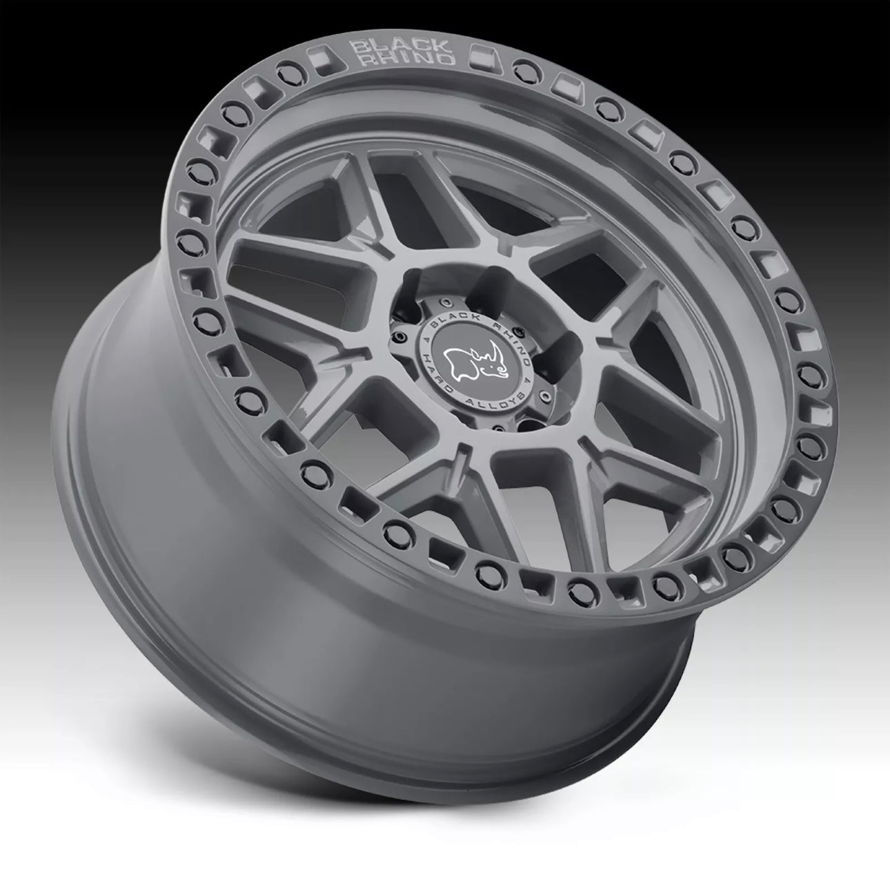 Black Rhino Kelso Battleship Gray 17x9 5x114 -18ET Jeep TJ/YJ/Ranger Set de 4 Aros