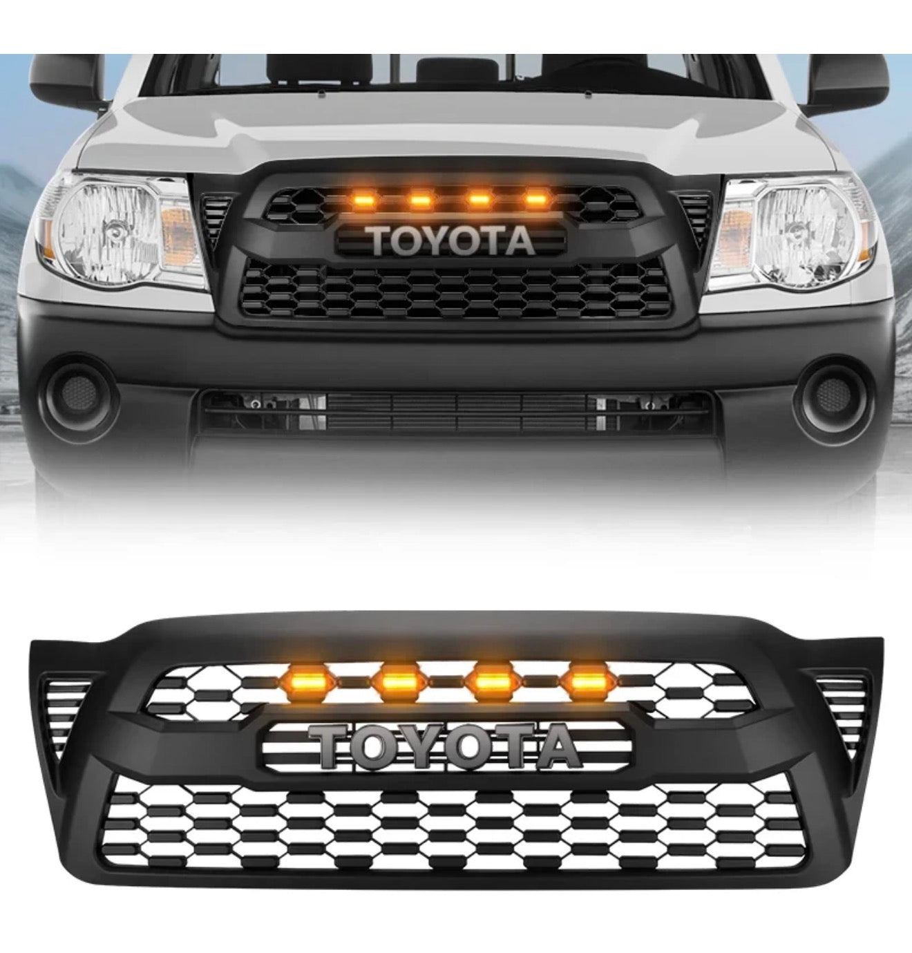 Parrilla Tipo TRD PRO Tacoma 05-2011 con Luces Amber