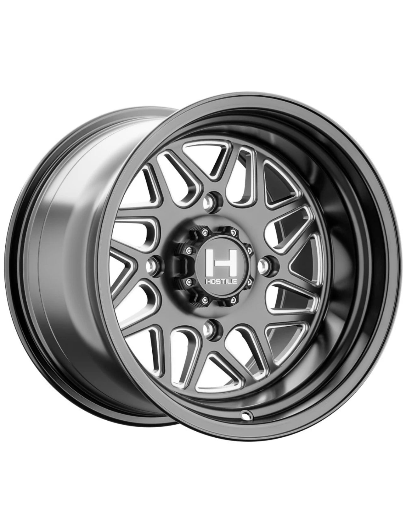 Hostile H108 Matte Black Milled 15x10 4x137 Canam Set de 4 Aros
