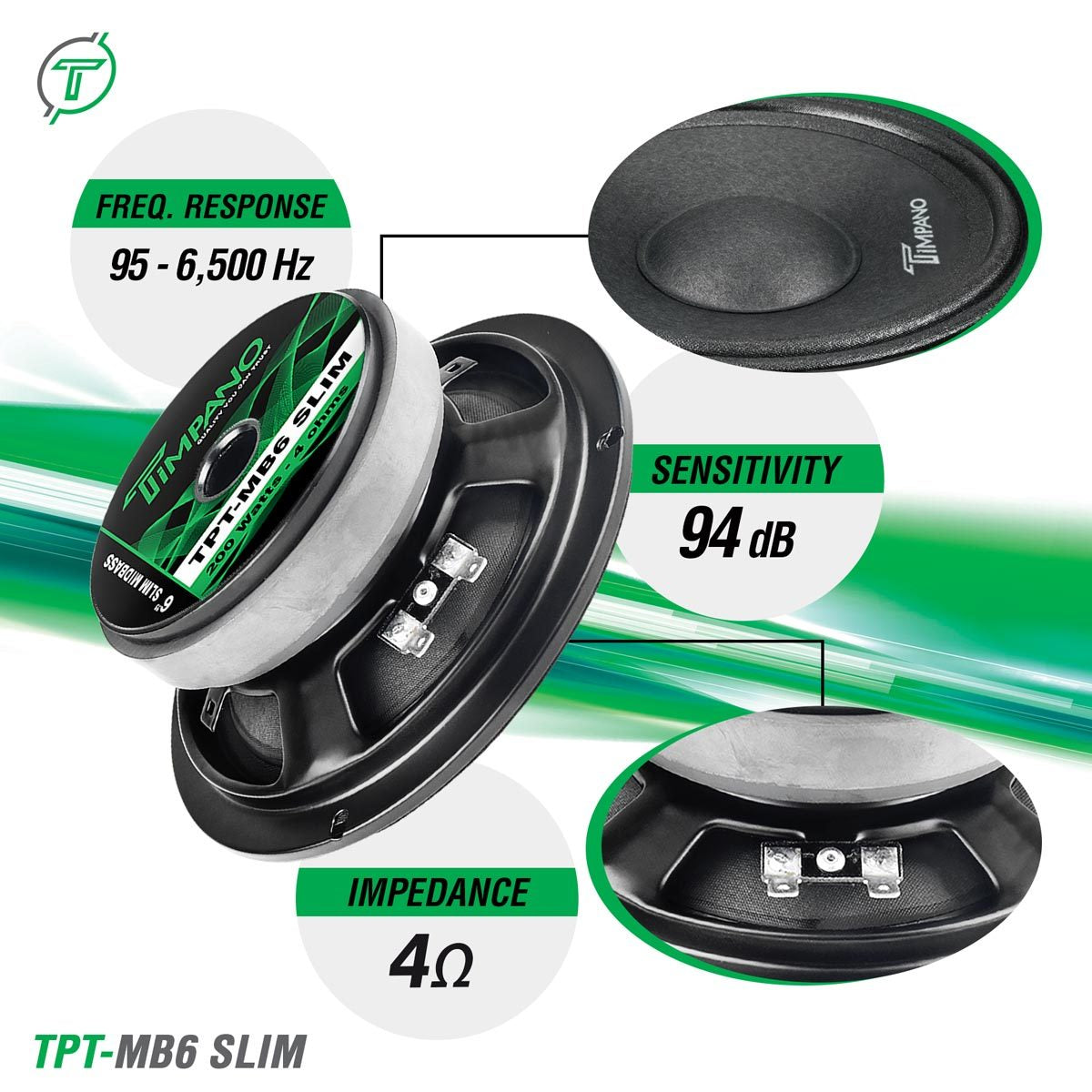 Timpano Bocina 6” TPT-MB6-4 Slim