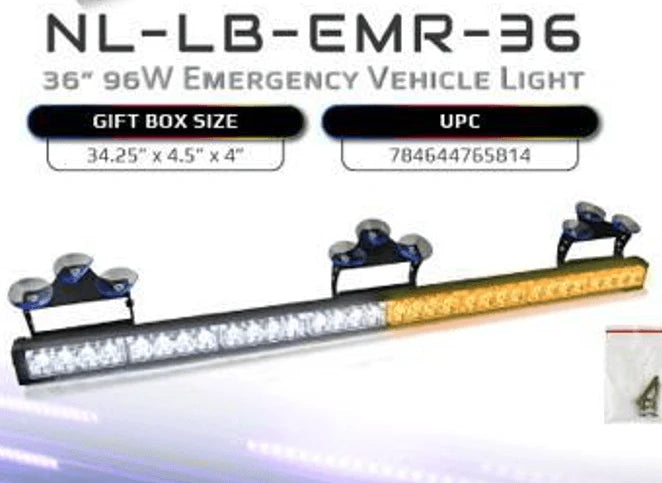 Pipemans NL-LB-EMR-36 Led Bar Strobe Amber/White 36”