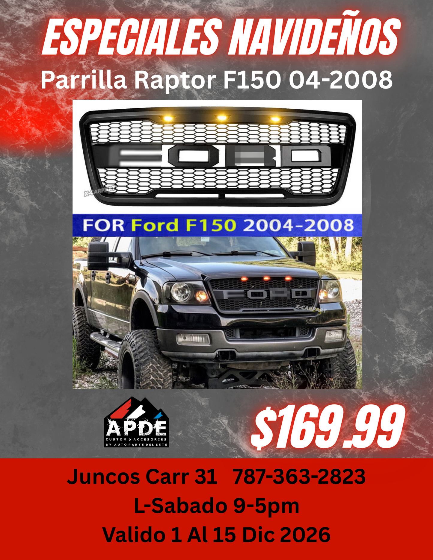 Parrilla Tipo Raptor F150 04-08