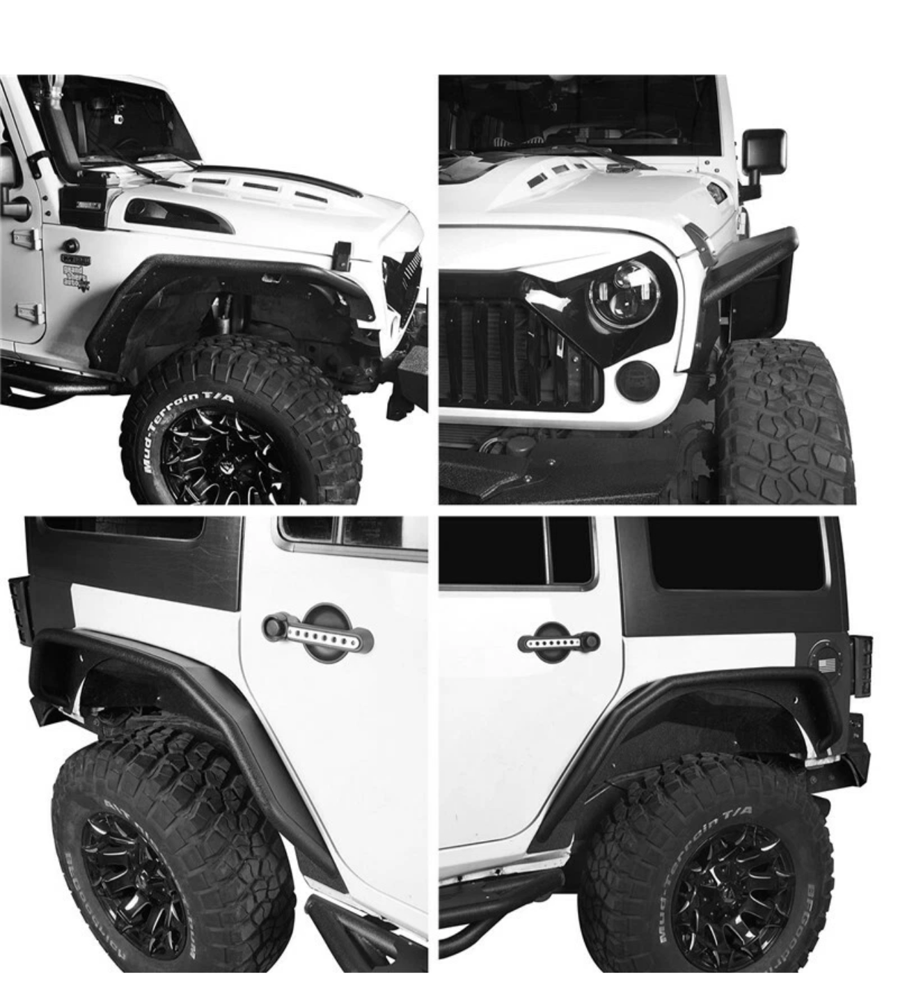 Jeep JK Fenders Flares Acero Cortos
