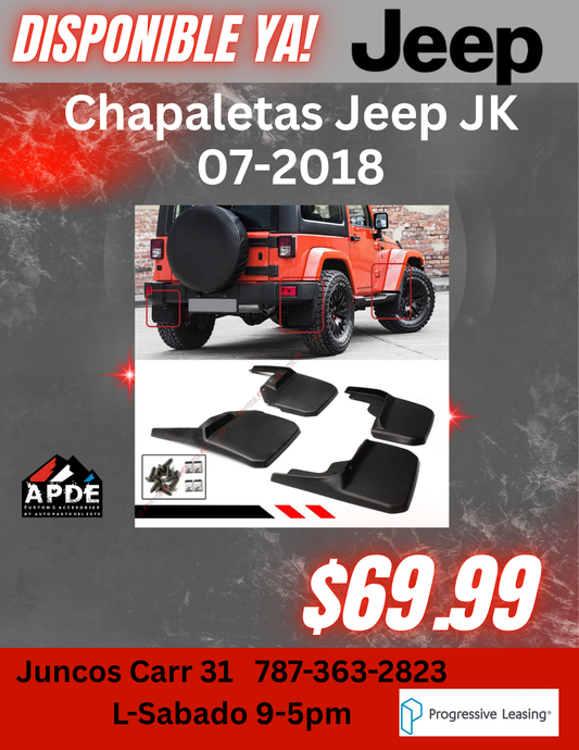 Jeep Chapaletas Mud Guard Set de (4) JK 07-2018 No LOGO