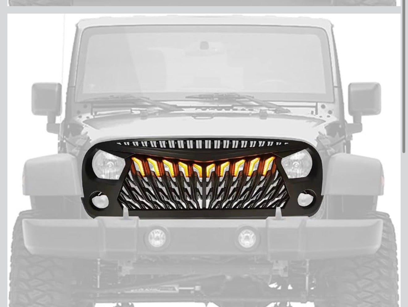 Jeep JK 2007-2018 Parrilla ABS Plastic Con Led DRL