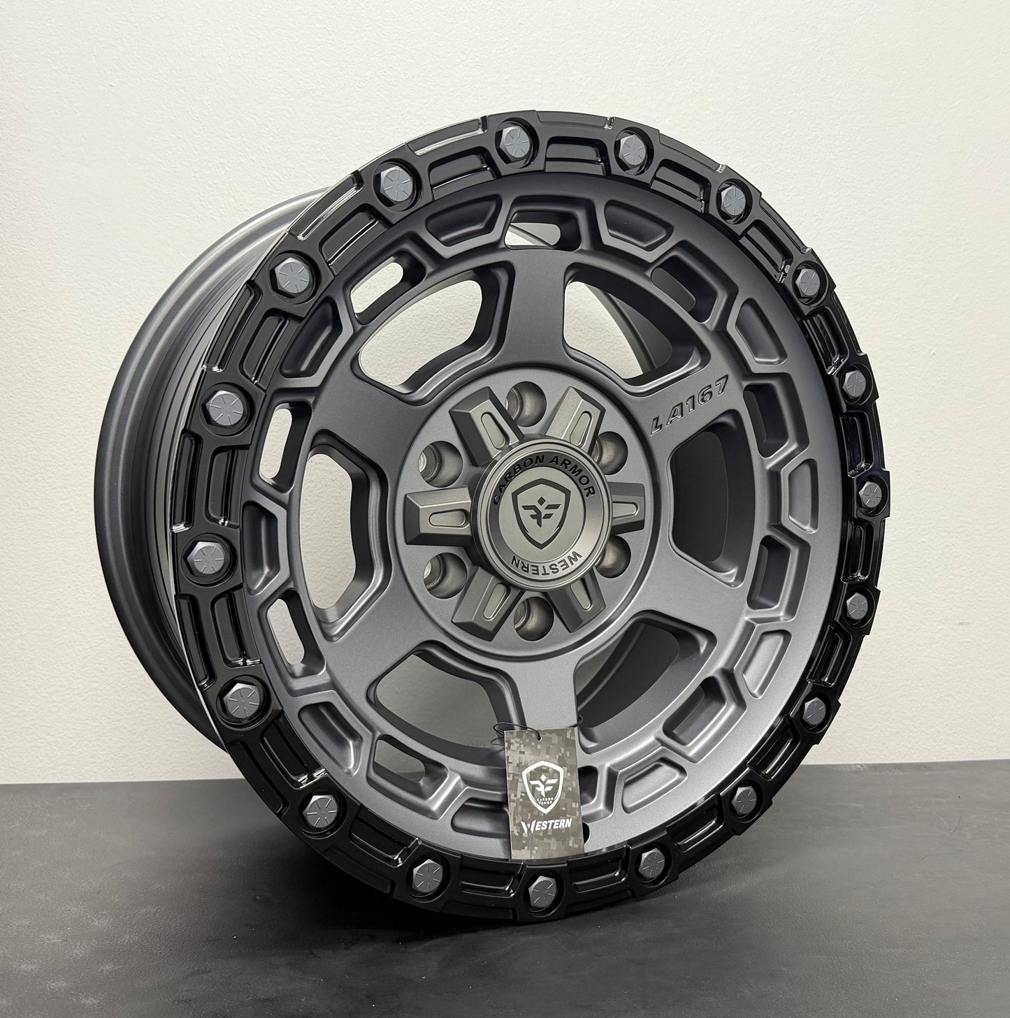 Western Wheels FR3 Carbon Armor Flow Form Grip On 17x9 -12 Gunmetal 5x127 Jeep JK/JL & Gladiator