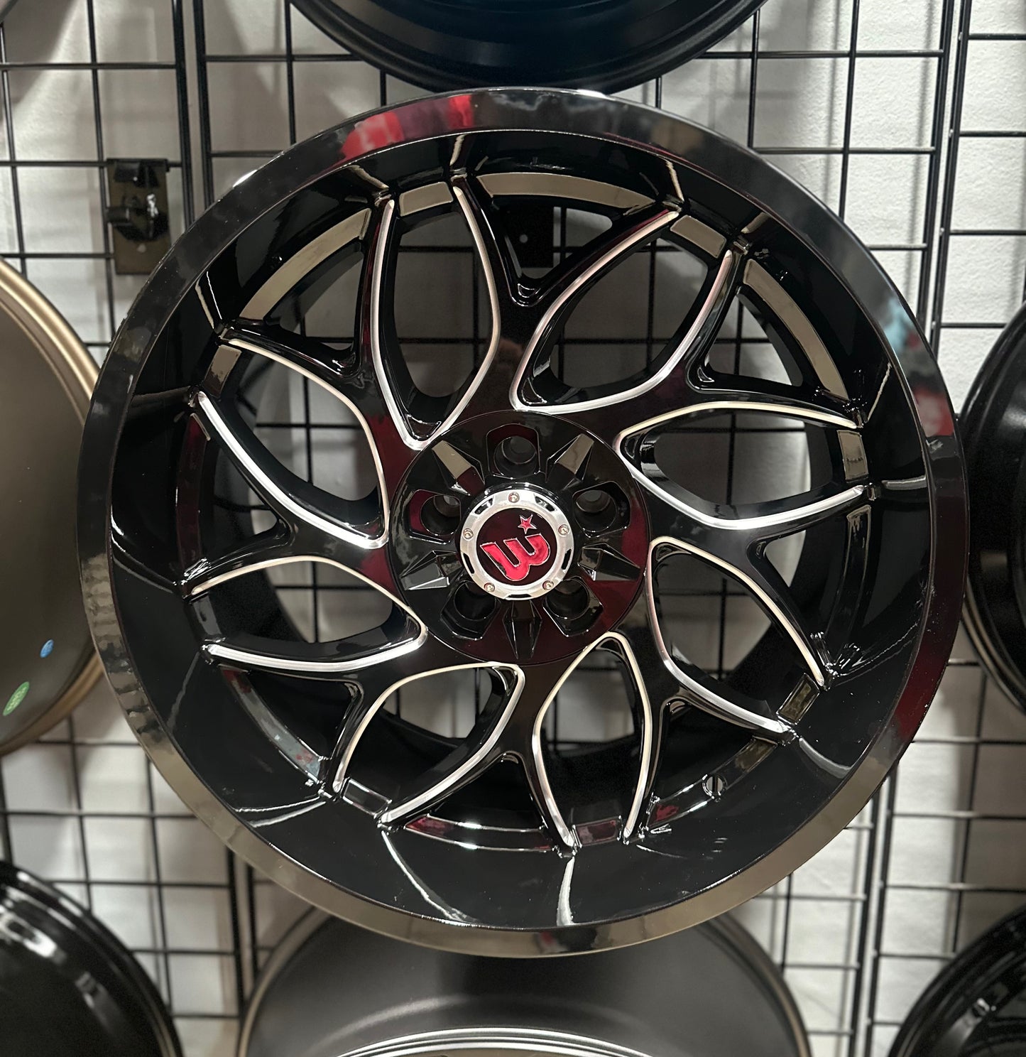 Western Wheels Gloss Black Milled 5x127 20x10 Set de 4 Aros Jeep JK/JL & JT Entrega Gratis