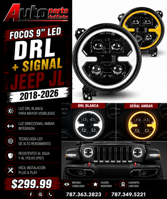 Focos Jeep JL & Gladiator 18-2026 Led + DRL