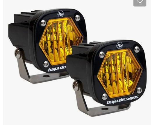 Baja Designs 38-7815 - S1 2.1" 2x20W Square Wide Cornering Beam Amber LED Lights