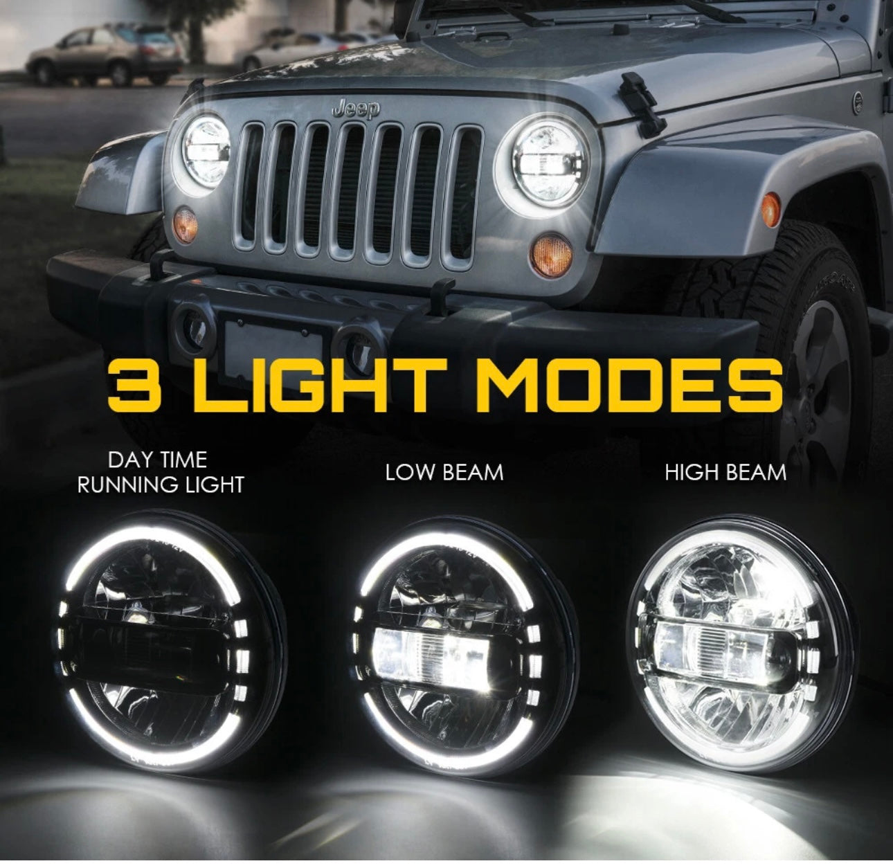 Focos Led (2) Par 7” Delanteros Jeep TJ & JK