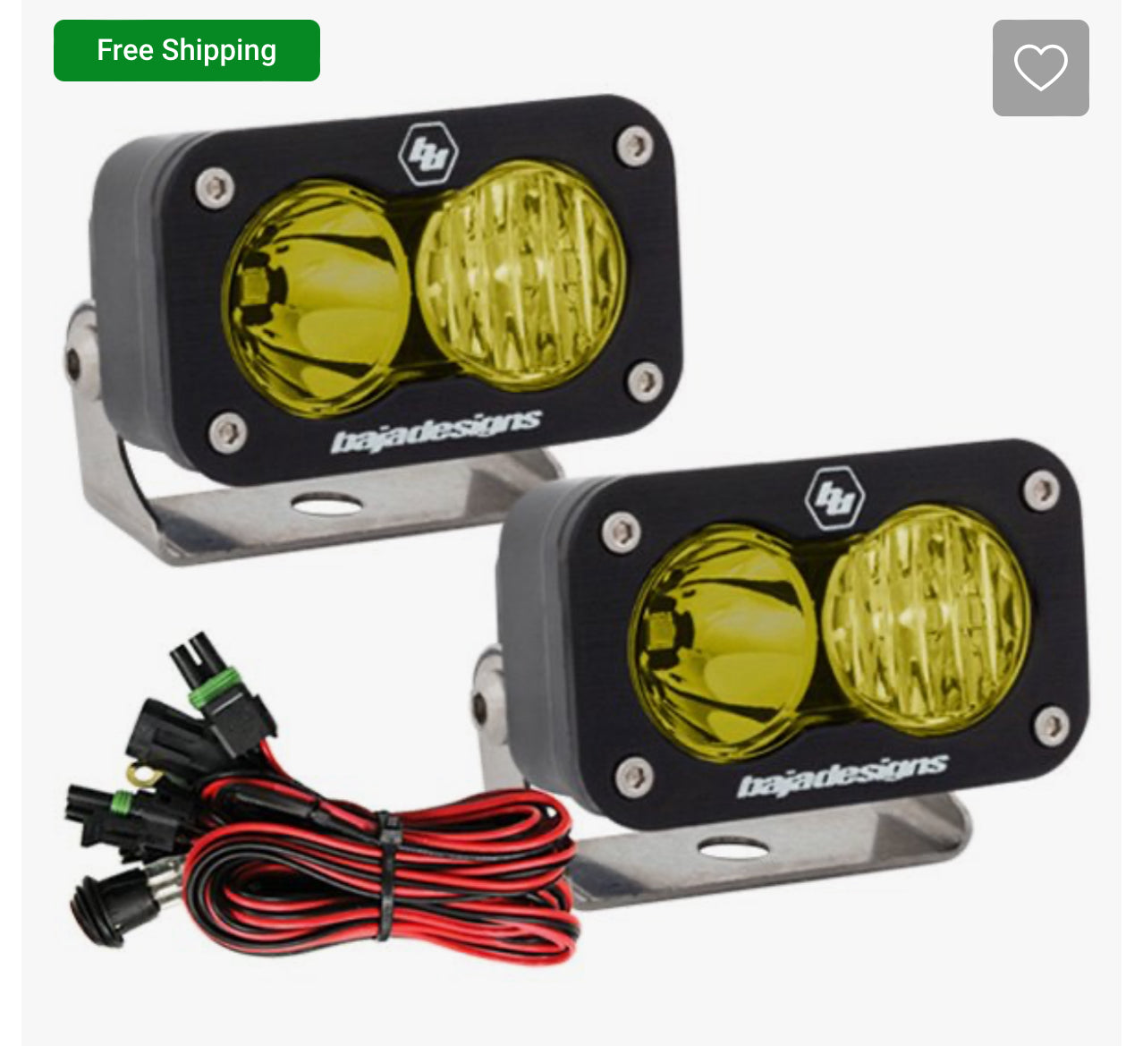 BAJA DESIGNS - S2 SPORT, DRIVING COMBO, LED, AMBER PAR (2) CON RABISA 54-7813