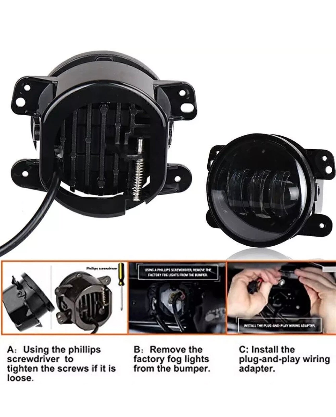 Jeep JK 2007-2018 Bumper Led Foglights Set de (2)