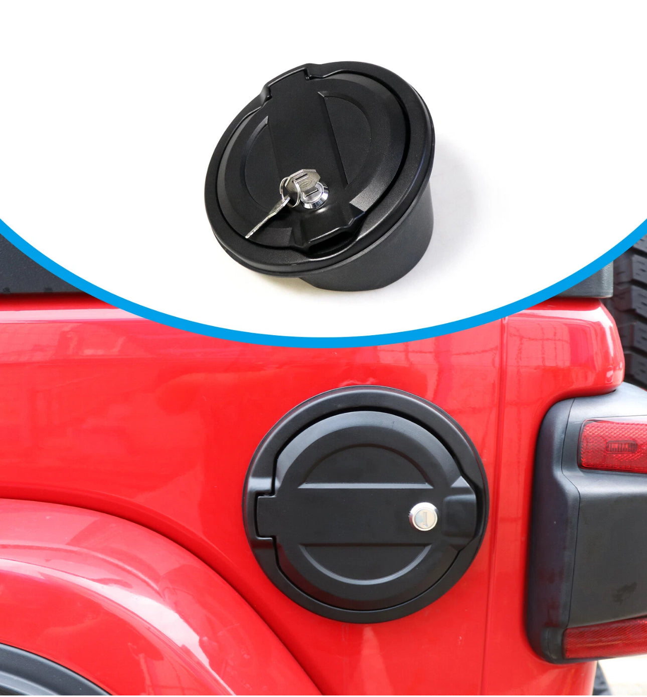 Jeep JL Wrangler 2018-2026 Cover Tapon de Gasolina con Llave