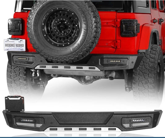 Hooke Road Bumper Trasero Jeep JL 18-2025 Acero Negro Textura