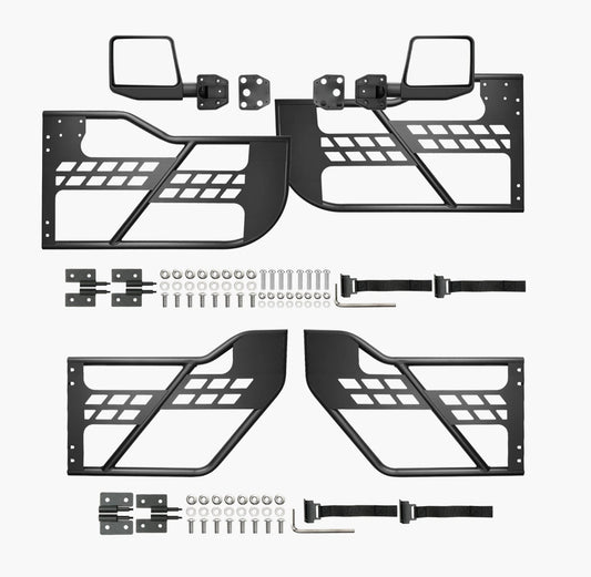 Set de 4 Puertas de Tubo + Retrovisores Jeep JK 07-18