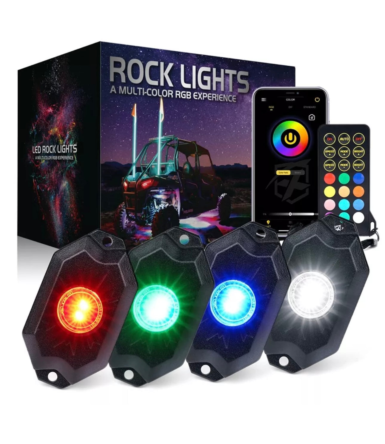 Rocklights Pods RGB (4) Jeep Canam Led