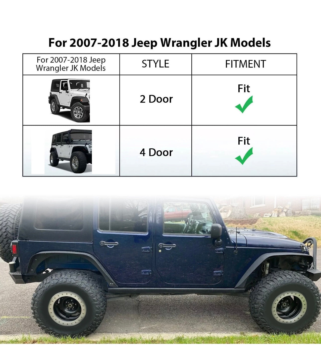 Fenders Cortos Acero Jeep JK 07-18 Delantero & Trasero