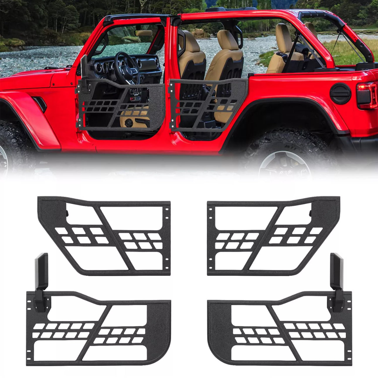 Set de Puertas de Tubo Jeep + Retrovisores JL & Gladiator 18-2025