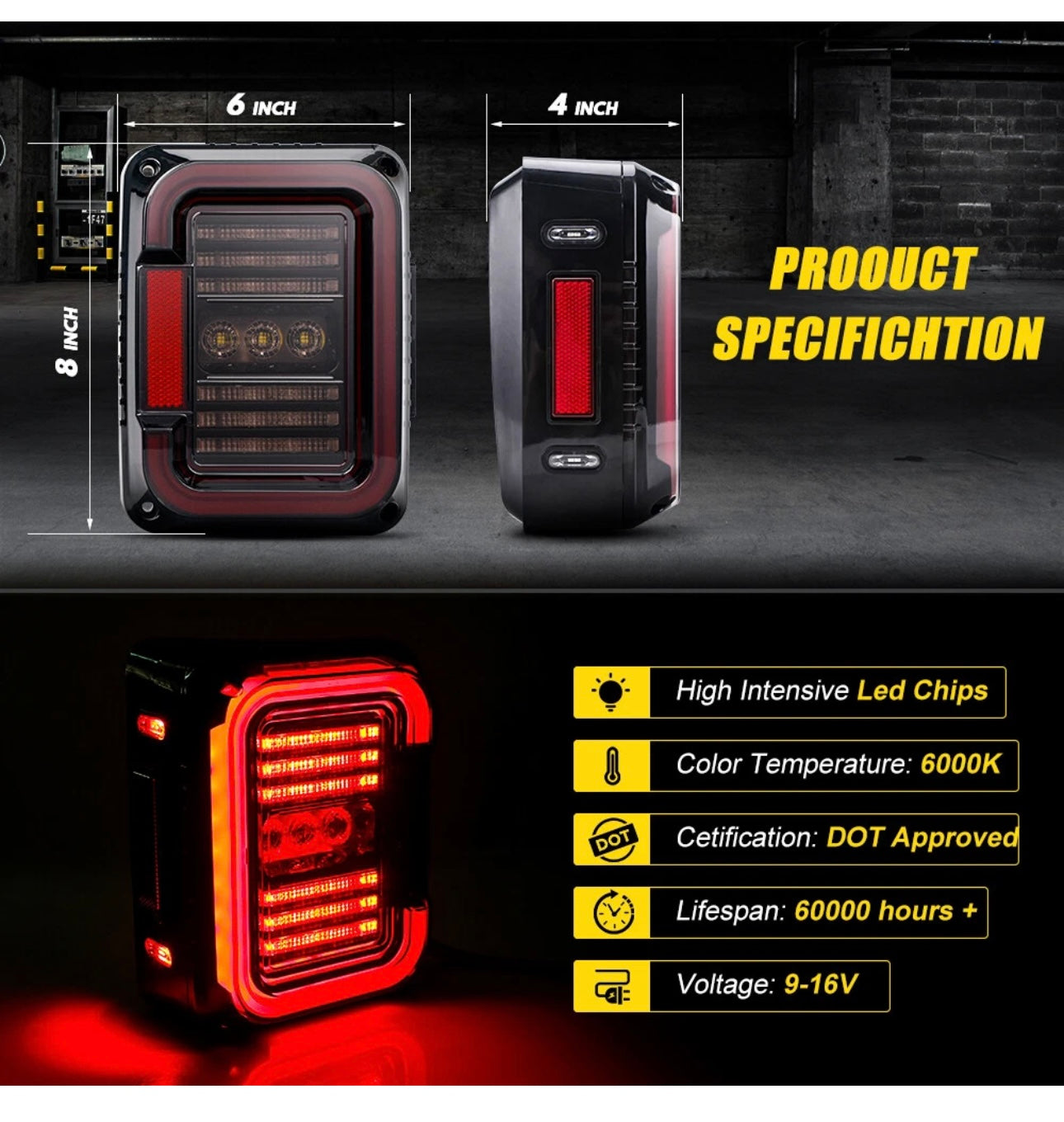 Focos Traseros Led Jeep JK 07-18 (2) Par Plug & Play
