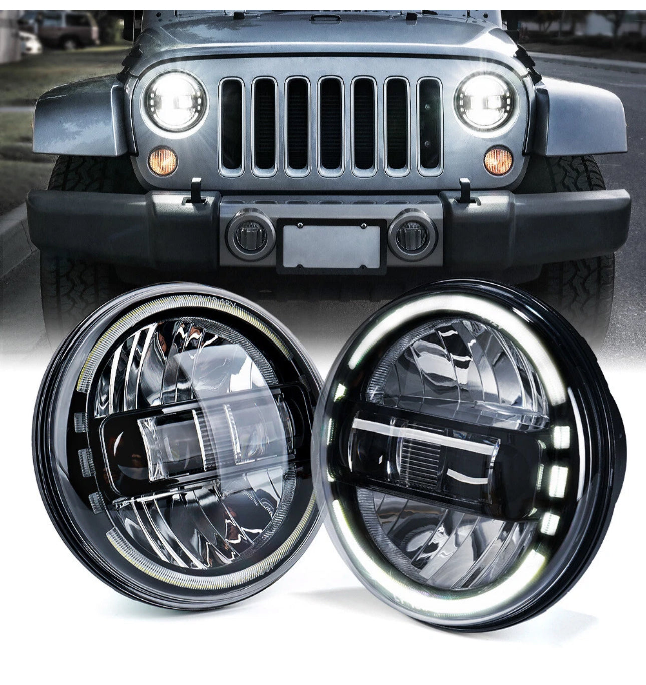 Focos Led (2) Par 7” Delanteros Jeep TJ & JK