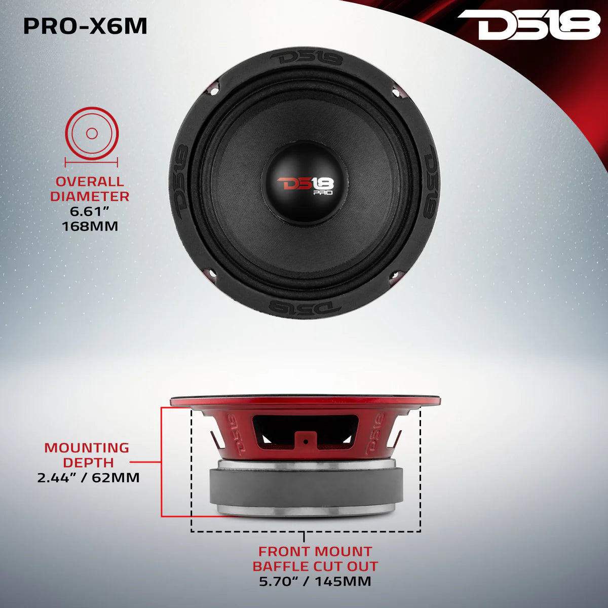 DS18 Bocina PRO X6M 500W 6”