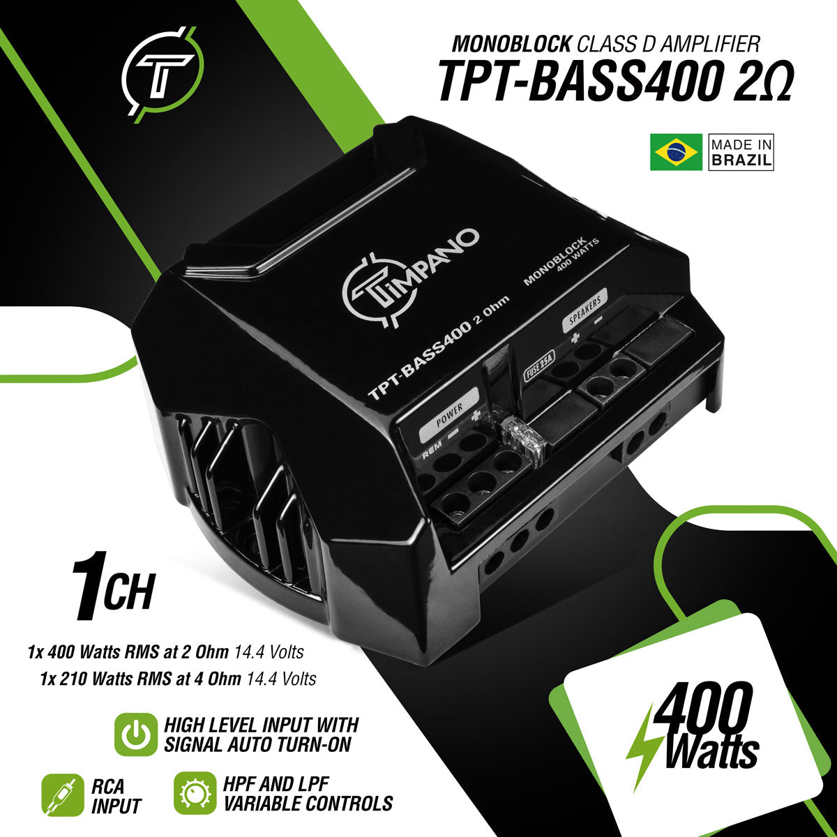 Timpano Amplificador TPT-BASS400 2ohm