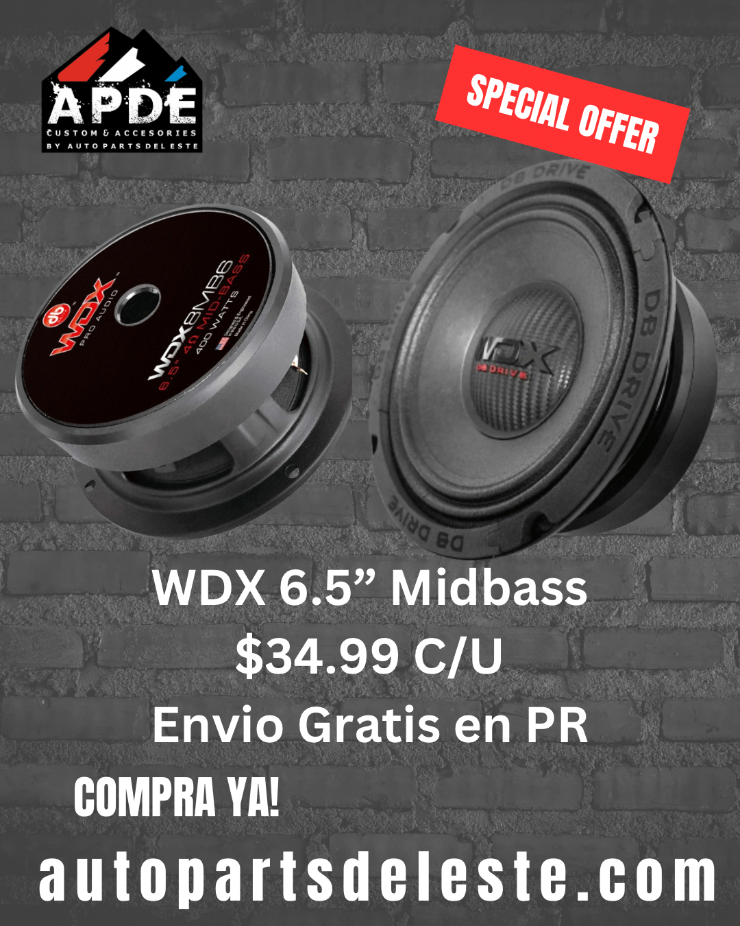 WDX 6.5” Mid Bass 8ohm 400W