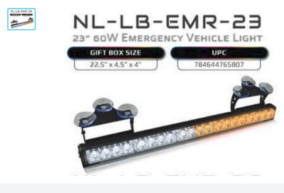 Pipemans NL-LB-EMR-23 Led Bar Strobe Amber/White 23”