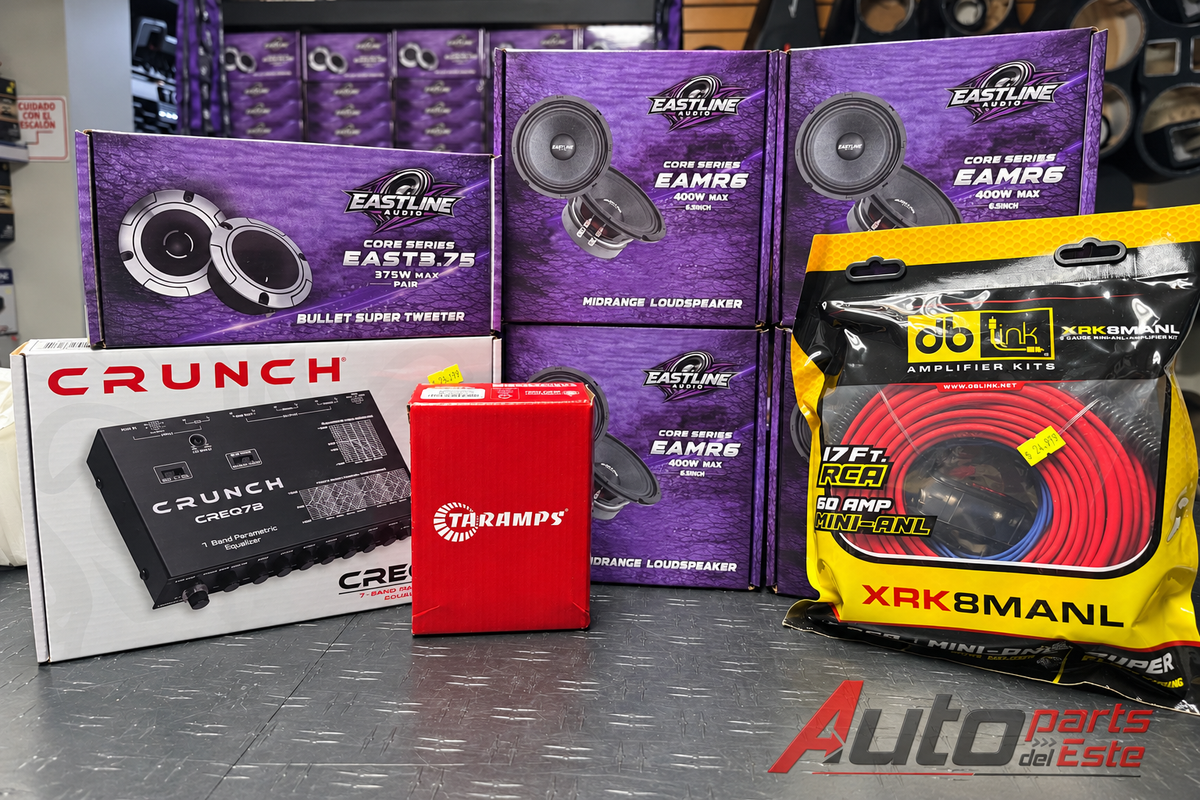 Combo Ready 6” 4-Bocinas 6”+ 2 Tweeters + Kit de Cable + Amplificador + Preamp 7 Bandas